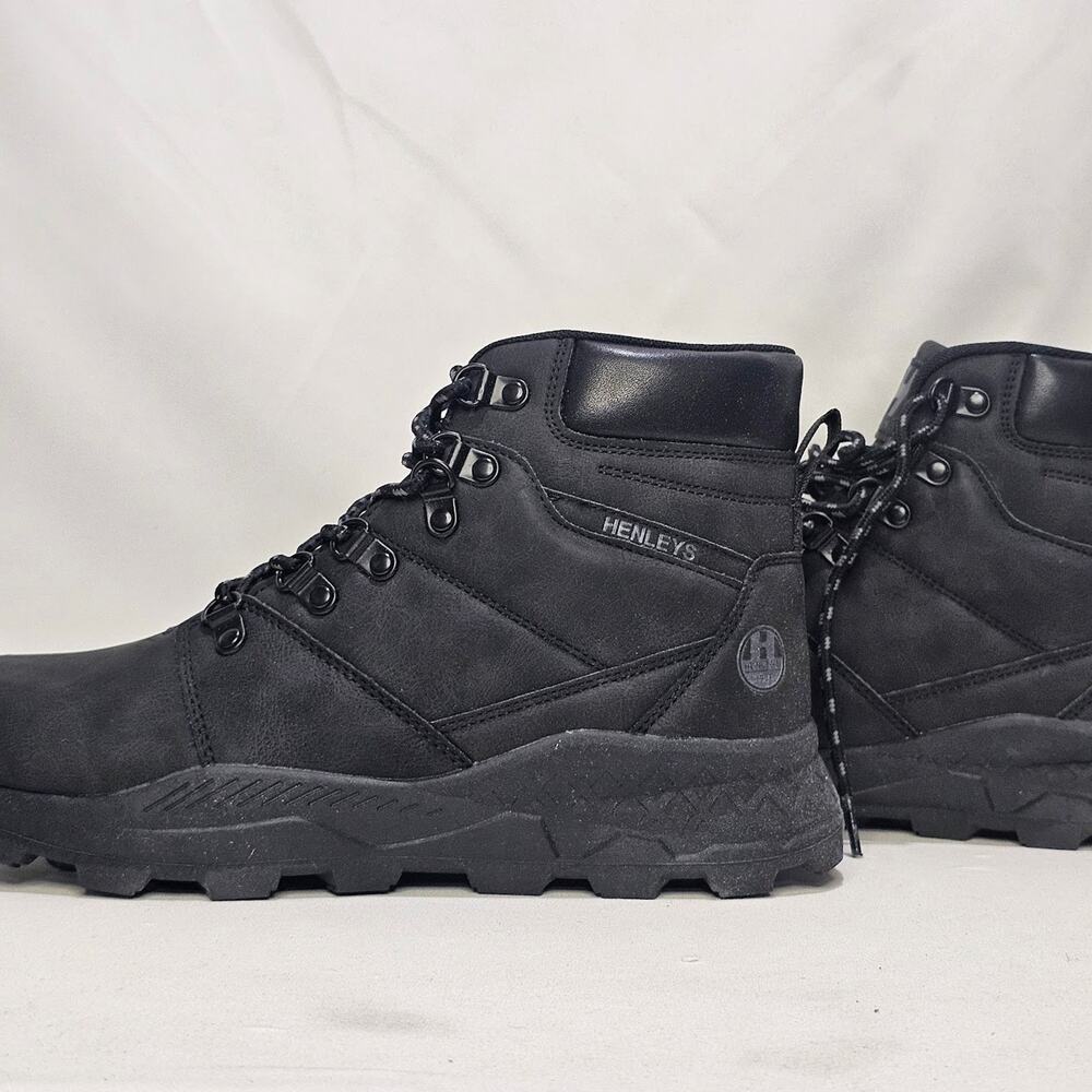 Henleys Men's Montenegro Padded Collar Casual Boots Size 8 Black NWT